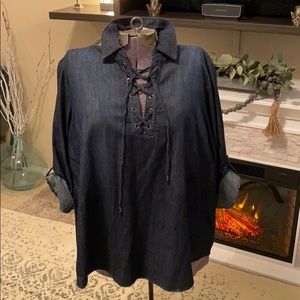 Lane Bryant 18 20 XXL Denim Pullover 100% Cotton